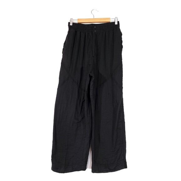 NEW Free People Flipside High Waisted Wide Tapered Quilted Pants in Black Small - Picture 3 of 14